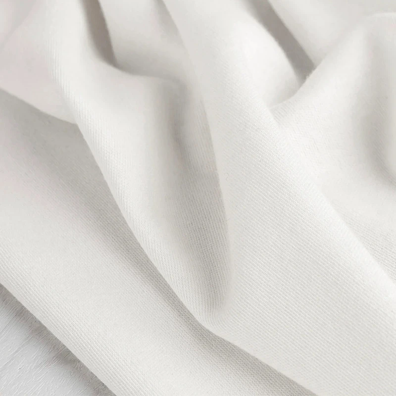 Tecido de malha jersey branco
